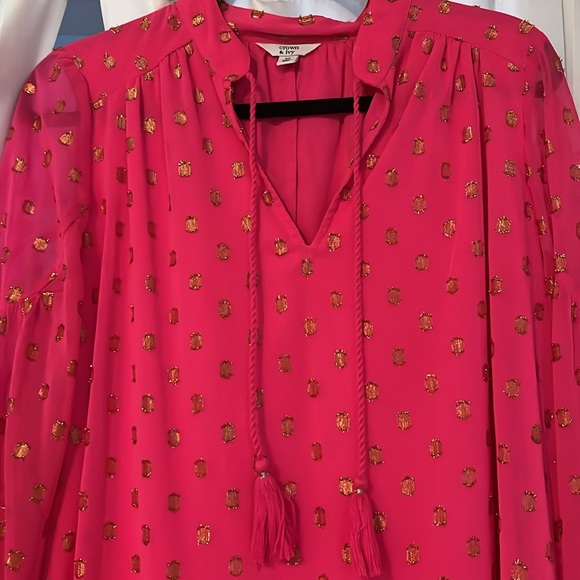 Crown & Ivy Pink and gold dress size M - Picture 2 of 3